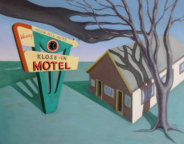 Roadside Attractions Art Print featuring the painting Klose-In Motel by Sally Banfill