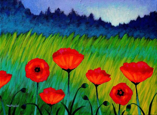 Acrylic Art Print featuring the painting Poppy Vista #2 by John Nolan