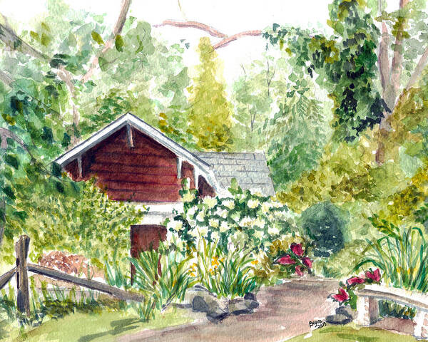 Sayen Garden Art Print featuring the painting Sayen woods #1 by Clara Sue Beym