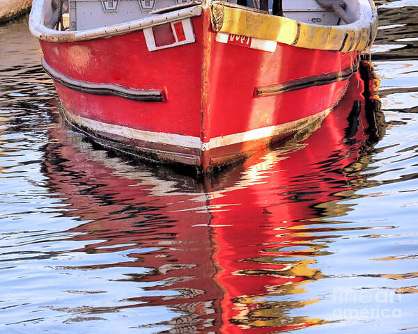 Reflections Art Print featuring the photograph Skiff Water Reflections by Janice Drew
