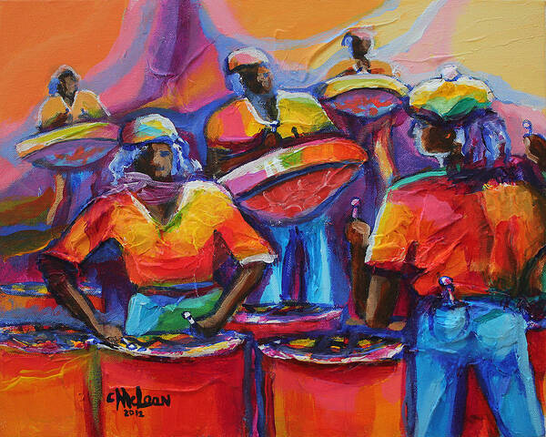 Abstract Art Print featuring the painting Steel Pan by Cynthia McLean