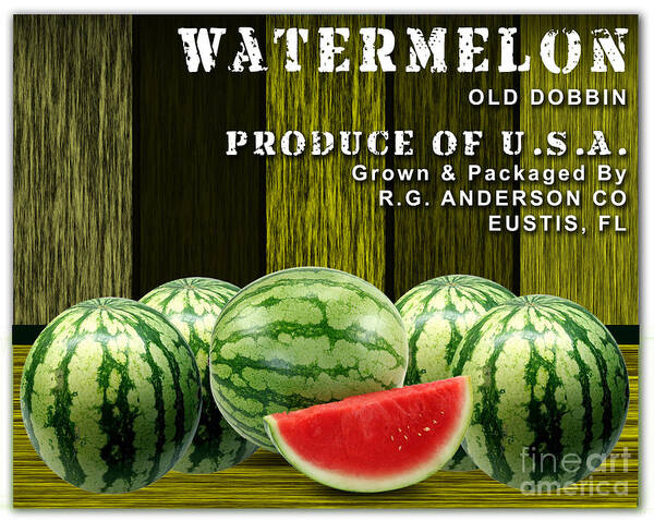 Watermelon Mixed Media Mixed Media Art Print featuring the mixed media Watermelon Farm #1 by Marvin Blaine