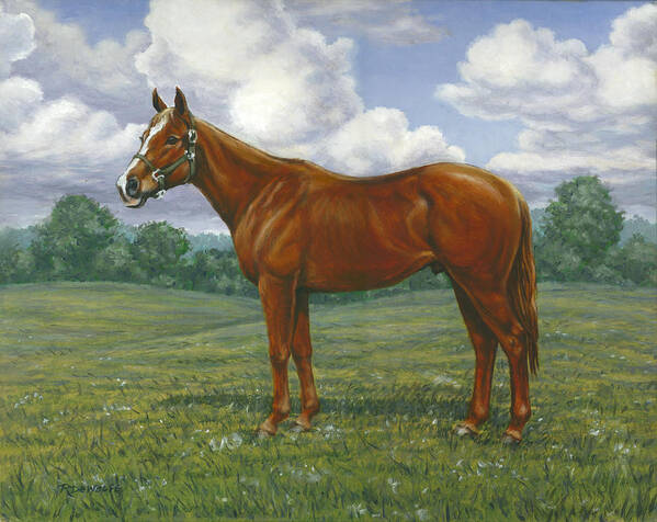 Equestrian Art Print featuring the painting Ziggy #1 by Richard De Wolfe