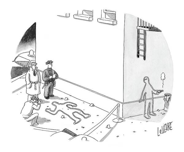Crime Urban Police Art

(police At A Crime Scene With A Chalk Figure Outlined Art Print featuring the drawing New Yorker December 20th, 2004 by Glen Le Lievre