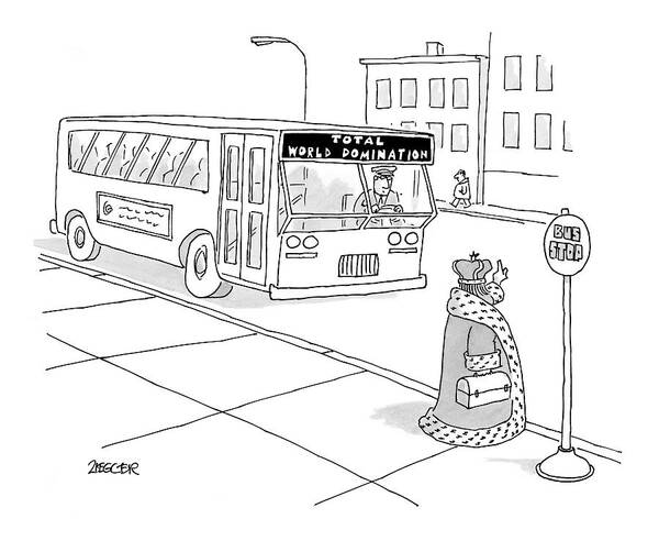 Bus Art Print featuring the drawing New Yorker November 6th, 2006 by Jack Ziegler