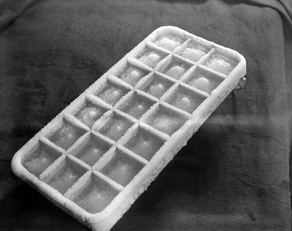 Photography Art Print featuring the photograph 1930s Cold Frosty Aluminum Ice Cube Tray by Vintage Images