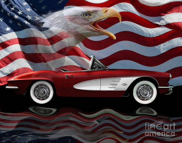 1961 Corvette Tribute Art Print featuring the photograph 1961 Corvette Tribute by Peter Piatt