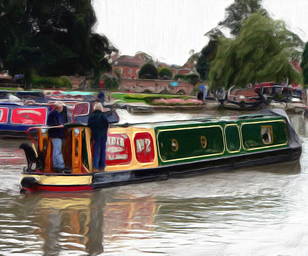 England Art Print featuring the digital art Avon Riverboat by Gordon Engebretson