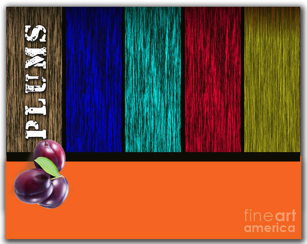 Plums Paintings Art Print featuring the mixed media Plums #2 by Marvin Blaine