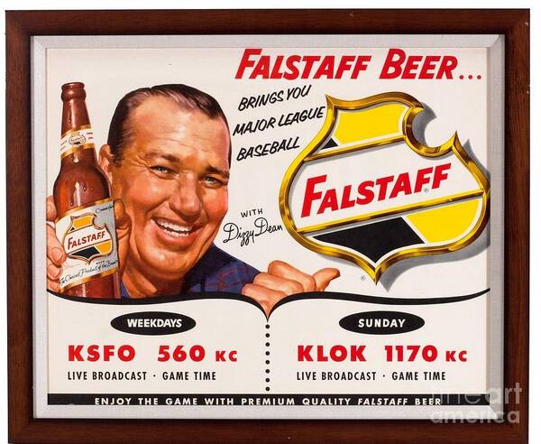 Vintage Art Print featuring the photograph Vintage Falstaff Beer Poster #2 by Action