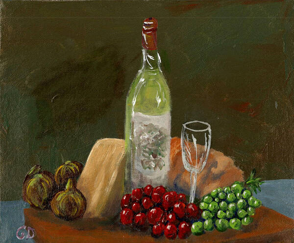 Gail Daley Art Print featuring the painting White Wine #1 by Gail Daley