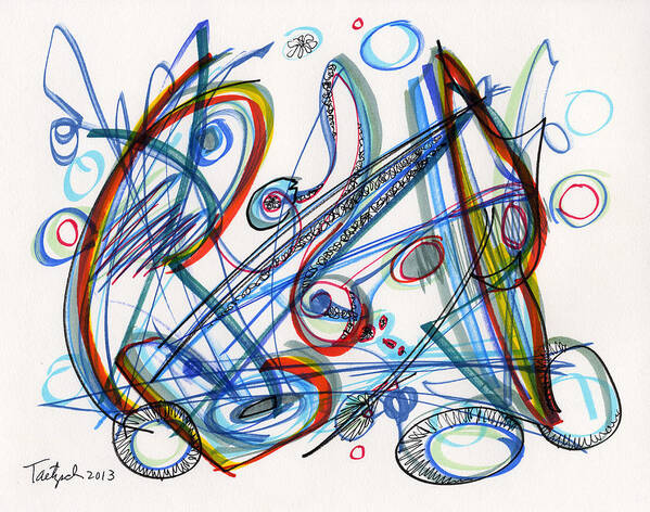 Abstract Art Print featuring the drawing 2013 Abstract Drawing #12 by Lynne Taetzsch