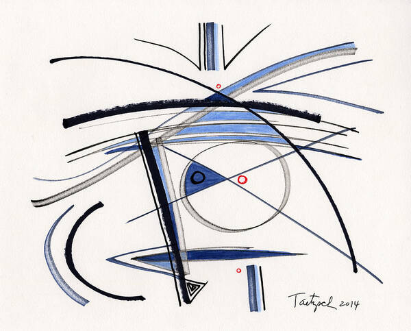 Abstract Art Print featuring the drawing 2014 Abstract Drawing #1 by Lynne Taetzsch