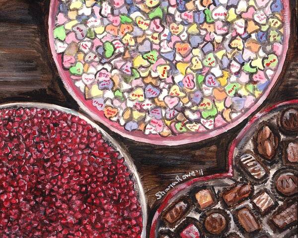 Candy Art Print featuring the painting Valentines Day Candy #3 by Shana Rowe Jackson