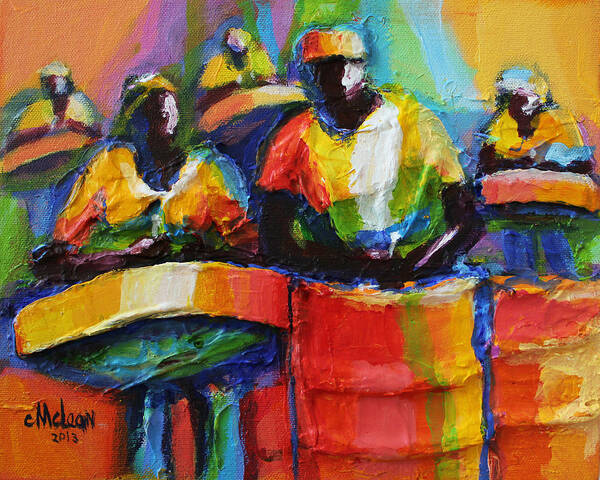 Abstract Art Print featuring the painting Steel Pan by Cynthia McLean