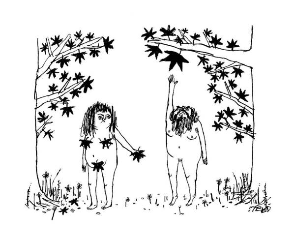 Adam And Eve Art Print featuring the drawing New Yorker December 12th, 2016 by Edward Steed