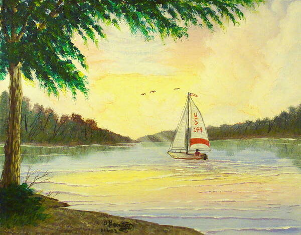 Sun Art Print featuring the painting A Fair Wind by David Bentley