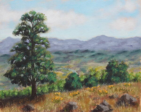 Painting Art Print featuring the painting Above the Valley by Alan Mager