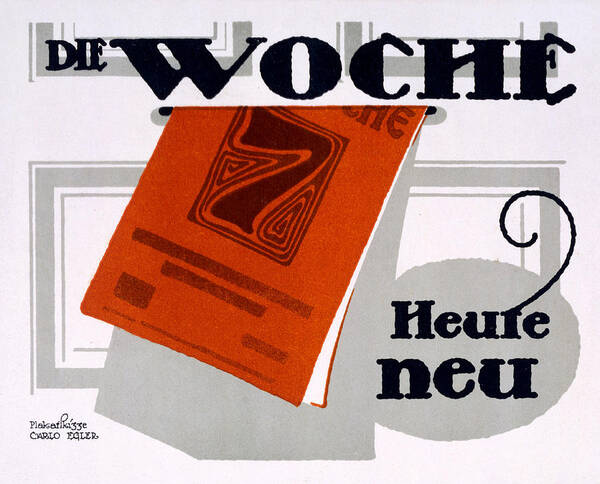 Die Woche Art Print featuring the drawing Advert For Die Woche by Carlo Egler