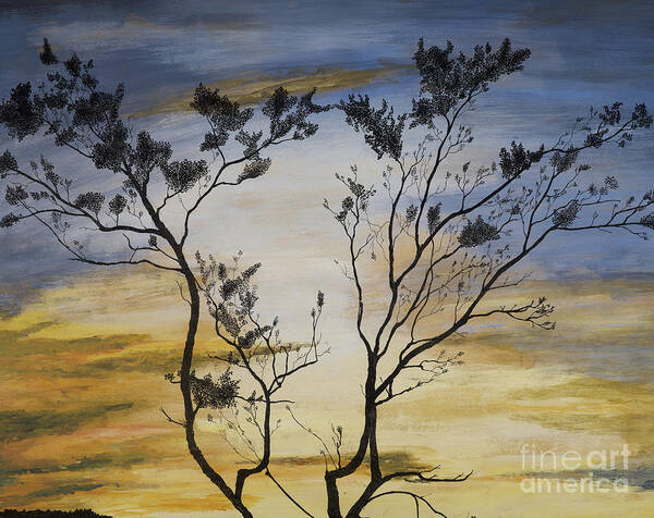 Beautiful Sunset Art Print featuring the painting African Sunset by Stuart Engel