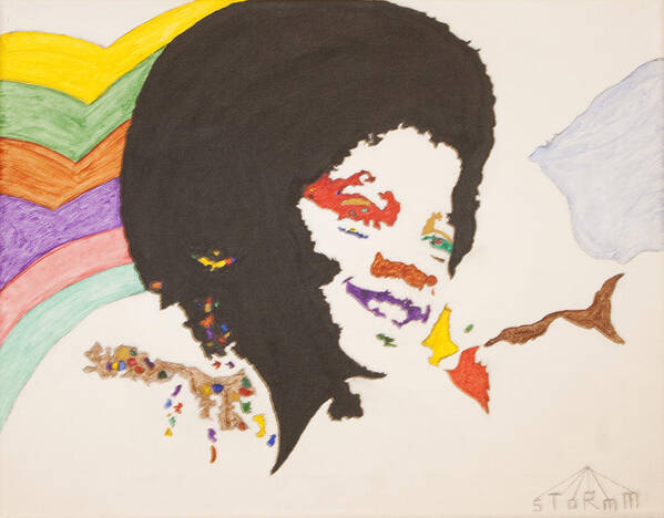 Michael Jackson Art Print featuring the painting Afro Michael Jackson by Stormm Bradshaw