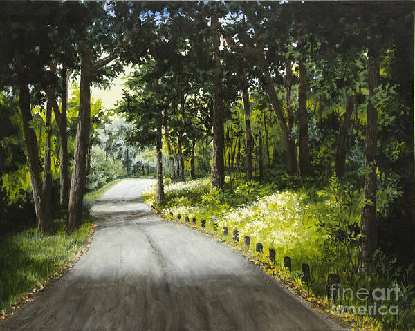 Landscape Art Print featuring the painting Along the Way by Mary Palmer