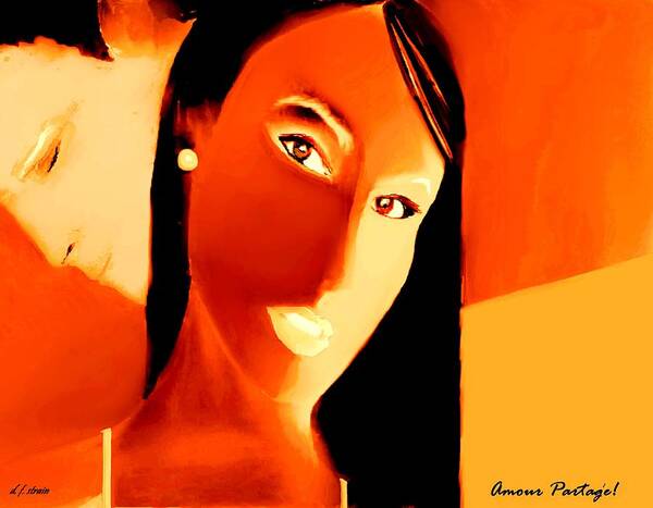 Fineartamerica.com Art Print featuring the painting Amour Partage Love Shared 14 by Diane Strain