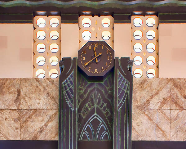 Clock Art Print featuring the photograph Art Deco Clock by Nikolyn McDonald