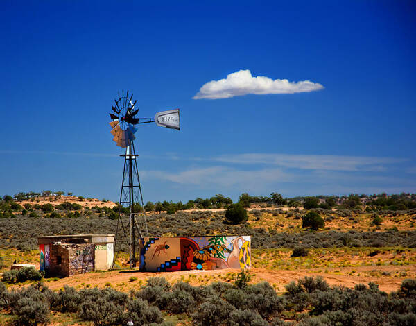 Western Landscapes Art Print featuring the photograph Artist water Tank Windmill by Randall Branham