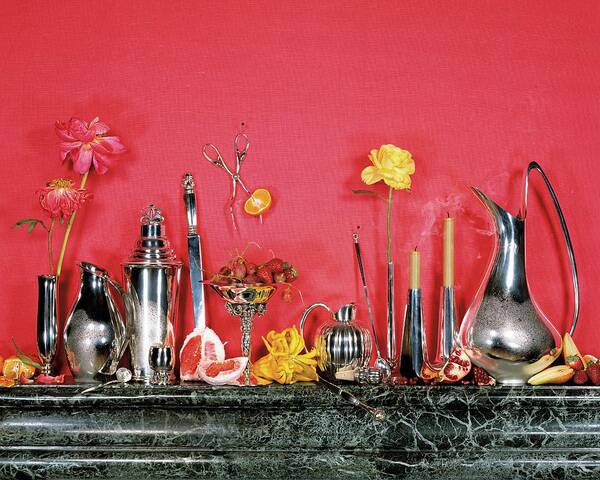 Indoors Art Print featuring the photograph Assorted Silverware On A Mantelpiece by James Wojcik