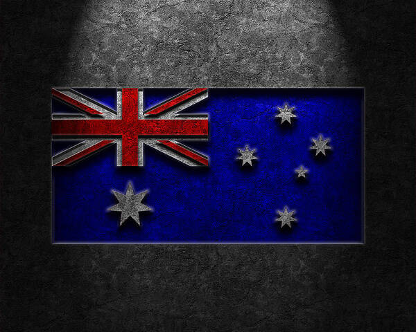 Abstract Art Print featuring the digital art Australian Flag Stone Texture by Brian Carson