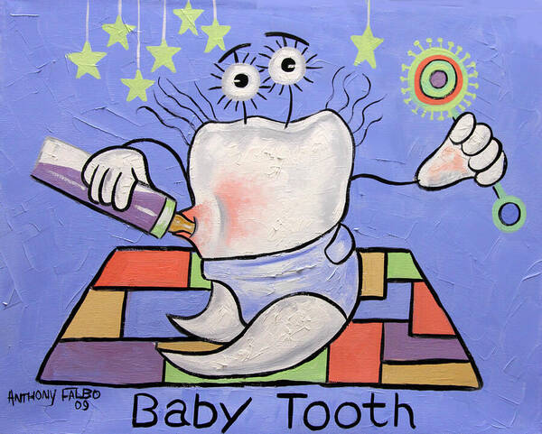 Baby Tooth Art Print featuring the painting Baby Tooth by Anthony Falbo