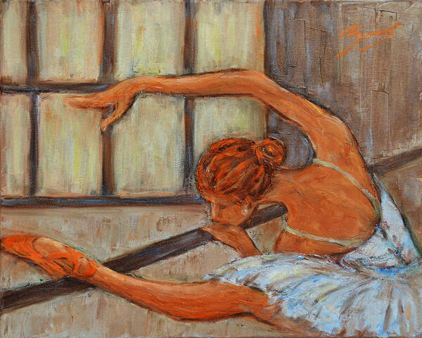 Figurative Art Print featuring the painting Ballerina II by Xueling Zou