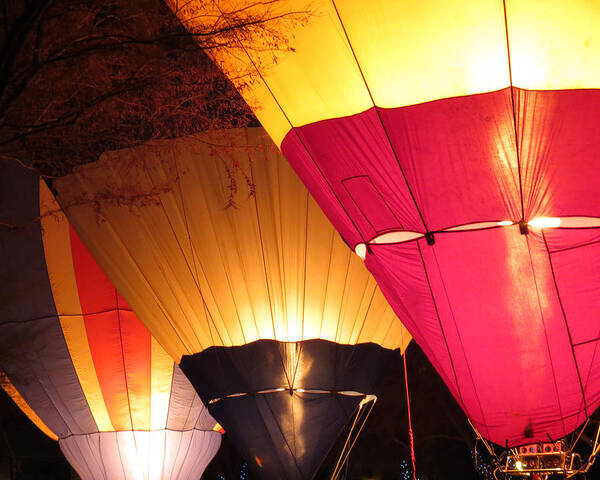 Flying Art Print featuring the photograph Balloons at Night by Laurel Powell