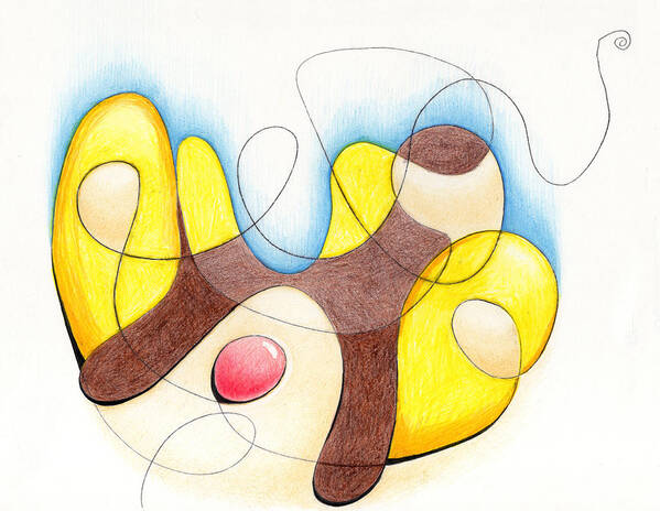 Pareidolia Art Print featuring the drawing Banana Split by Ismael Cavazos