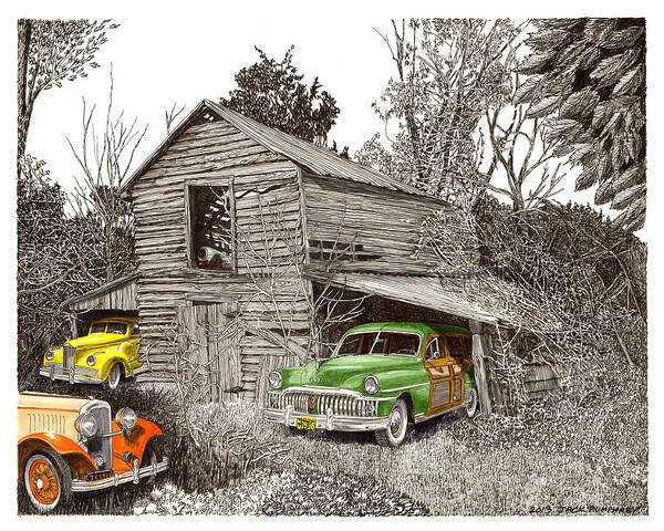 1950 Art Print featuring the painting Barn Finds by Jack Pumphrey