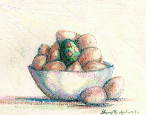 Eggs Art Print featuring the drawing Be Yourself by Shana Rowe Jackson