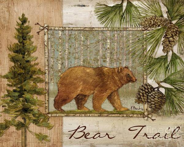 Lodge Art Print featuring the painting Bear Trail by Paul Brent