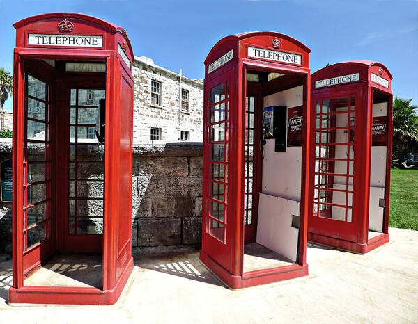 Richard Reeve Art Print featuring the photograph Bermuda Phone Boxes 2 by Richard Reeve