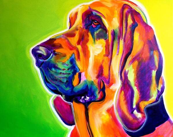 Bloodhound Art Print featuring the painting Bloodhound - Sunlight by Dawg Painter