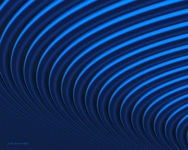 Blue Art Print featuring the digital art Blue Curves by Judi Suni Hall