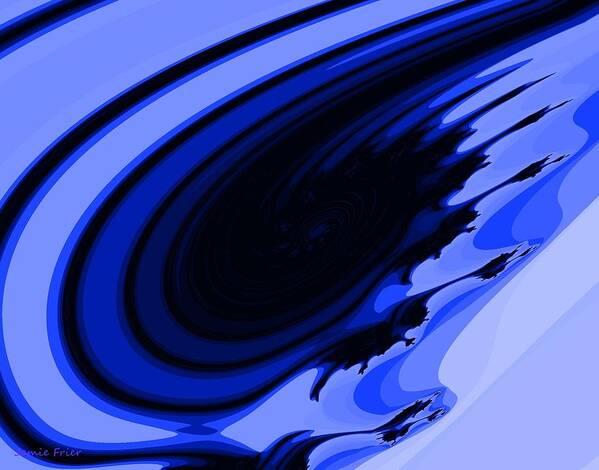 Blue Art Print featuring the digital art Blue Fractal by Jamie Frier