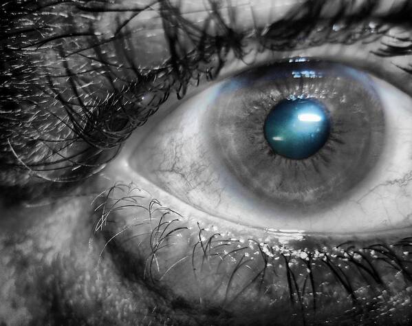 Eye Art Print featuring the photograph Blue Iris by Beto Machado
