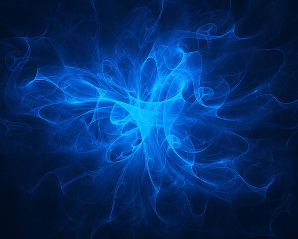 Blue Art Print featuring the digital art Blue Nebula by Vitaliy Gladkiy
