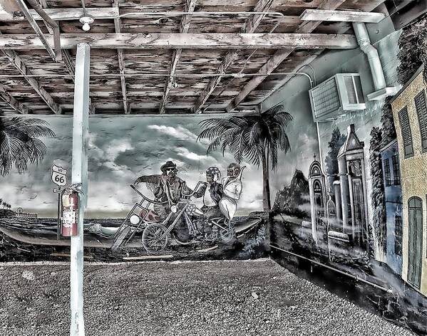 Garage Art Print featuring the photograph Blue Swallow Motel A Unique Experience out of Another Time by Robert Rhoads