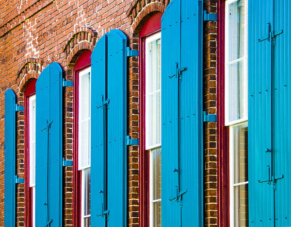 Architecture Art Print featuring the photograph Blue Windows by Carolyn Marshall
