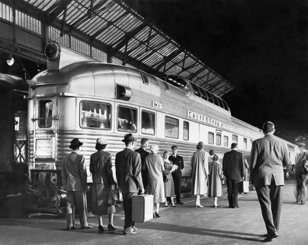 1950 Art Print featuring the photograph Boarding The California Zephyr by Underwood Archives
