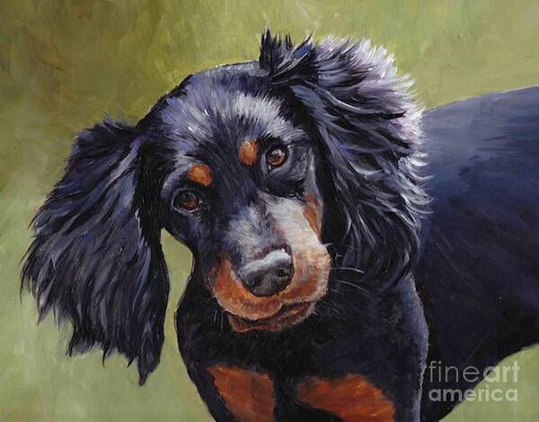Dog Art Print featuring the painting Boozer the Gordon Setter by Charlotte Yealey