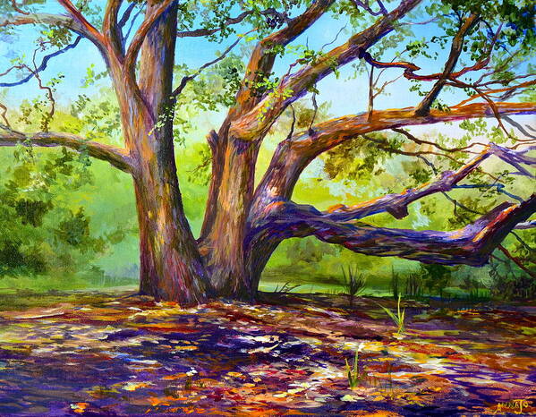 Merritt Island Art Print featuring the painting Braided Oak by AnnaJo Vahle