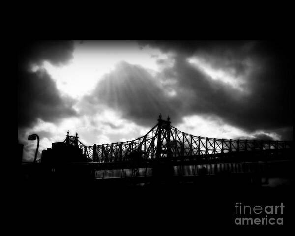 Clouds Art Print featuring the photograph 59th Street Bridge with Dramatic Sky 2 by Miriam Danar